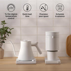 Fellow Stagg EKG Pro Electric Gooseneck Kettle - Pour-Over Coffee and Tea, Quick Heating, Precise Temperature Control, Scheduling, Built-in Brew Timer, Matte White, 0.9 Liter