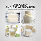 Dolce Flav Natural White Food Coloring – 2 oz Liquid Whitening Dye from Palm Oil with Graduated Dropper | Water-Soluble | For Frostings, Fillings & Beverages | Kosher | Made in USA