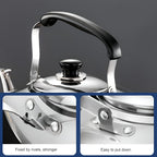 Chandler 5 Liter Tea Pots, Vintage Tea Kettle - 0.4mm Stainless Steel Pot - Hard to Dent | Ergonomic Handle with a Cool Grip | Portable Tea Kettle For Camping (Silver Color)