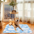 Valentine's Day Heart Blue Dish Drying Mat for Kitchen Counter, 23.6"x19.7" Coffee Bar, Super Absorbent Dish Drying Pad with Non-slip Rubber Backed, Quick Drying Mat for Coffee Machine