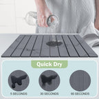 Stone Dish Drying Mat for Kitchen Counter,24"(L)×16"(W) Collapsible Fast-Drying Diatomaceous Earth Mats with Towel Sanding Tool,Versatile Stone Drying Mats for Cups Dishes Bottles