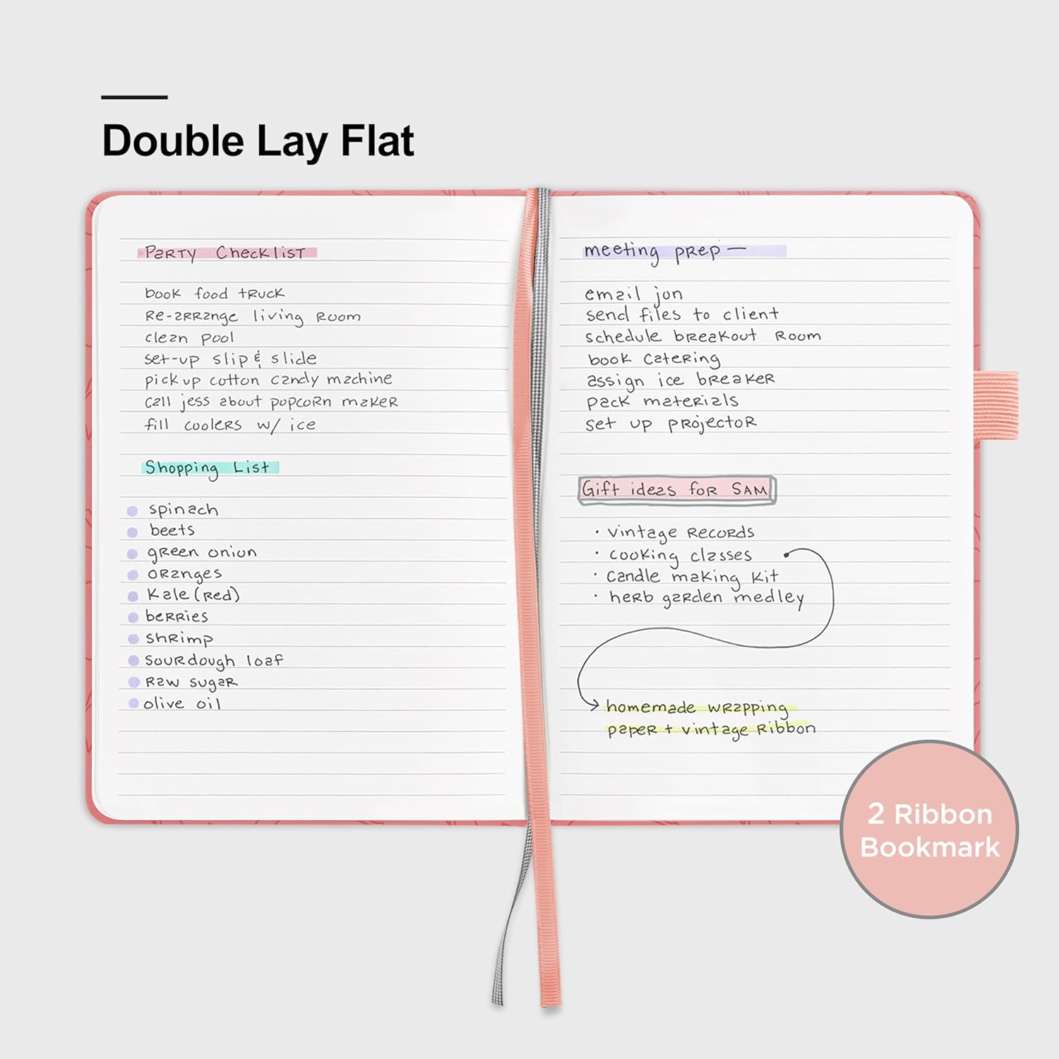 &And Per Se Lined Journal Notebook for Women&Men with Pattern, 160 Pages 100GSM Thick Paper, A5 Hardcover Journals for Writing(1 Pack, Peach Pink)