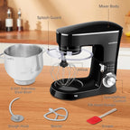 SEEDEEM 8.5 Qt Stand Mixer, 660W 6+P Speeds Electric Stand Mixer, Tilt-Head Kitchen Mixer with Dishwasher-Safe Dough Hook, Wire Whip & Beater for dough mixer Baking Daily Use, Black