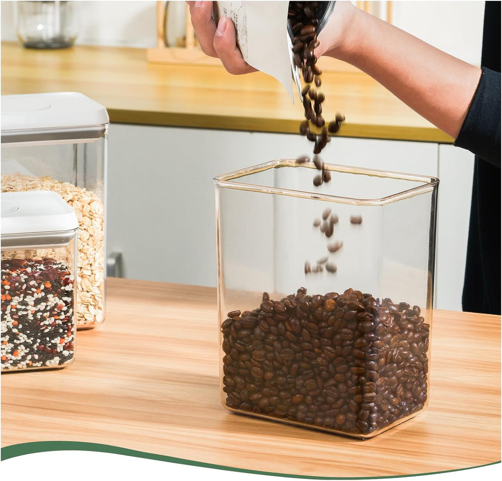 Food Airtight Containers storage with Lids 1200ml One Button Open/POP UP/Kitchen Storage Organization for Coffee Tea Brown Sugar Cereals