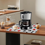 Dish Drying Mat Cute Dog Bone Paw Print Red Heart Kitchen Mat 16"x24" Bsorbent Coffee Maker Mat for Dishes,Utensils Coffee Maker Pots and Pans Easy Clean Dish Slip Resistant Pad