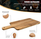 10 Pcs Acacia Wood Cutting Board with Handle,Wooden Chopping Boards Kitchen Cutting Board for Meat Bread Fruit Cheese Serving Board Charcuterie Boards Chopping Blocks,7.8x15.7in