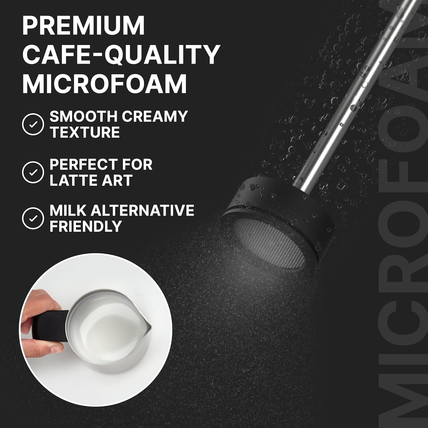 Subminimal Performance Milk Foamer - NanoFoamer Lithium Handheld Frother - Rechargeable, Dual-Speed - Microfoamed Milk in 30 Seconds, Barista-Style Coffee Drinks at Home - White Special Edition