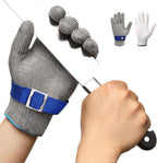 Schwer ANSI A9 Cut Resistant Glove, Food Grade Stainless Steel wire Mesh Metal Gloves, Knife Cutting Gloves for kitchen Mandoline Slicing Butcher Meat Cutting Oyster Shucking Fish Fillet（M, 1 PCS）