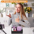 Black Bamboo Drawer Organizer - Silverware&Utensil Holder Organizer for Kitchen Drawers, Multi-Use Drawer Dividers Boxes for Bathroom Counter，Cabinet, Garage, Office Desk, Makeup, Jewelry (9"6"2.5")