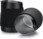 Normcore Handleless Milk Frothing Jug, Milk Pitcher 15.2 oz, Milk Frother Steamer Cup Stainless Steel Espresso Cup, Sharp Spout, Black, 450 ml