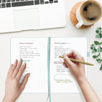 &And Per Se Graph Journal Notebook, 160 Pages, 5.7 x 8 inches College Ruled Thick Paper Notebook Journals for Writing, Grid Hardcover Notebook(1 Pack, cyan)