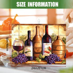 Large Dish Drying Mats For Kitchen Counter Microfiber Kitchen Drying Mat XL Draining Pad Absorbent Quick Drying Dish Mat 18x24 Inch - Wine Bottle Tile Mural