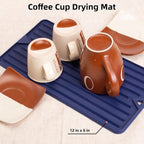 Dish Drying Mat, Mini Silicone Drying Mat for Kitchen Counter, Heat Resistant Silicone Mat for Countertop Protector, Super Thick Non-Slip Dish Drying Pad for Coffee Cup/Bottle/Glassware