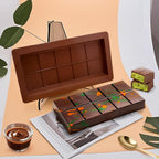 2 PCS Dubai Chocolate Bar Mold, Silicone Chocolate Mold 1 Inch Deep, dubai chocolate bar pistachio for Stuffed Bar with Scraper