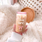 Christian 16oz Can Glass Tumbler with Acrylic Lid & Straw, Iced Coffee Cup for Women Girls, Aesthetic Cups Gifts for Birthday Christmas