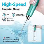 Milk Frother with Stand-Rechargeable Handheld Coffee Frother with 3 Stainless Whisks 3 Speed Adjustable, Electric Whisk Drink Mixer, Foam Maker Blender for Matcha Latte Cappuccino Chocolate