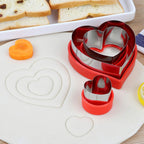 Love Heart Shape Cookie Cutters, Baking Vegetable Shape Cutters, Mini & Medium & Large Shaped Cutters,The Valentine’s Day Cutters with Red Color Biscuit Molds Fondant Cake