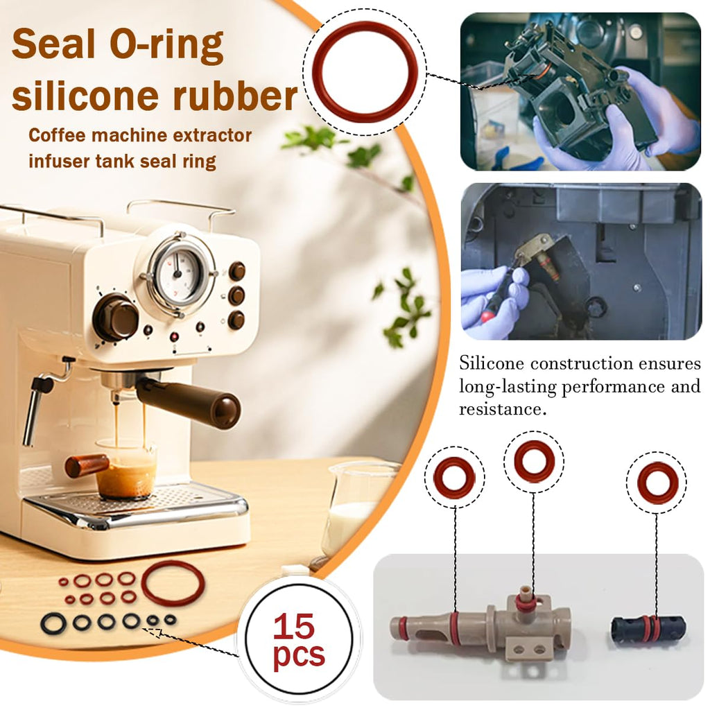 Wolfride 60 Pcs (4 Set) Seal O-Ring Kit Gasket Seal Set Saeco Philips Gaggia Coffee Machine, Professional Coffee Machine O'Rings Maintenance Kit Seal O Rings Nozzle Gasket