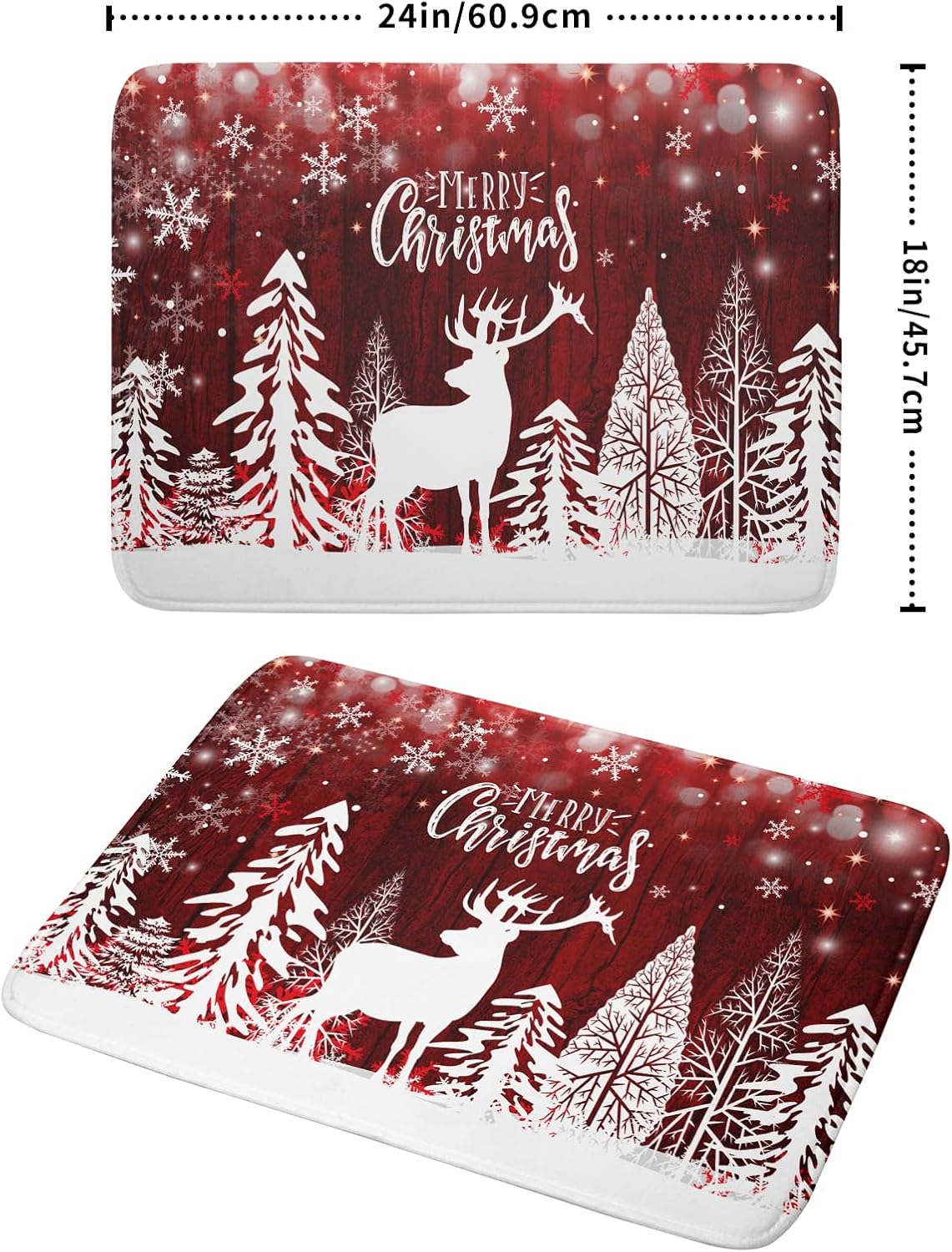 Merry Christmas Dish Drying Mats for Kitchen Counter 18x24 Inch Christmas Tree Kitchen Mat Reversible Absorbent Dish Drainer Farmhouse Dish Mats Drying Pad Dish Drainer Rack Mats for Winter Christmas