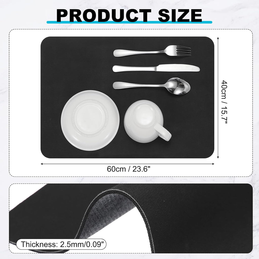 uxcell Silicone Mats for Kitchen Counter, 23.6" x 15.7" Non-Slip Countertop Protector Mat Heat Resistant Coffee Mat Waterproof Table Placemat, Black