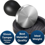 Espresso Tamper Set - 51mm Tamper and Espresso Accessories - Premium Barista Espresso Tools Hand Tamper Set