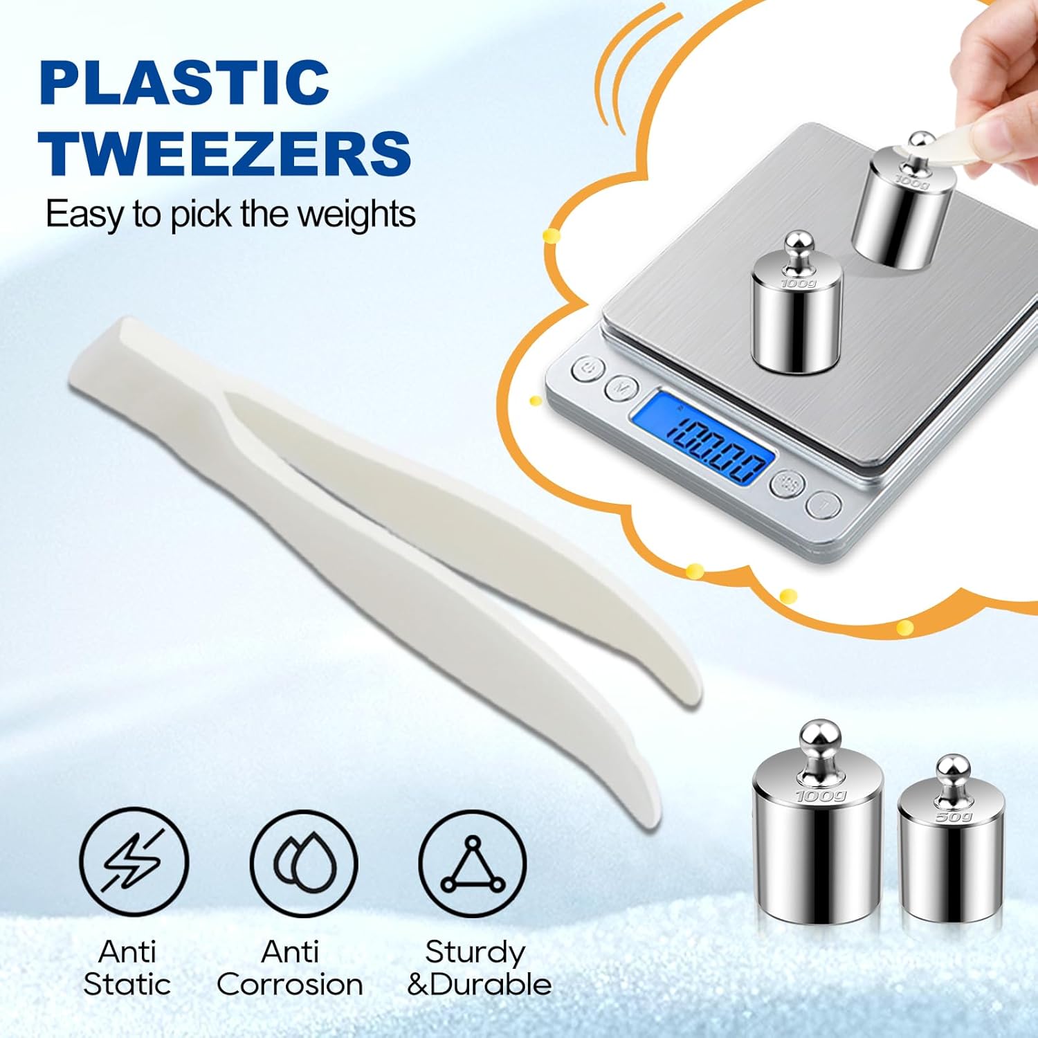 UCEC Calibration Weights for Digital Scale, 10mg - 100g Gram Weights Kit, Precision Stainless Steel Balance Scale Calibration Weight Set with Tweezers for Lab Educational Science