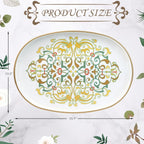 Oval Plastic Serving Tray with Handles, Elegant Decorative Tray for Coffee Table, Ottoman, Living Room, Kitchen, and Outdoor Use. 10"*16"*1.4" D