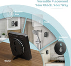 KADAMS Shower Clock Waterproof Bathroom Timer – Digital Wall Clock with Countdown, Magnetic Kitchen Clock with Temperature & Humidity, Suction Cup for Kids Shower Spa Sauna Cook Bath (Black)