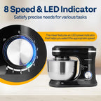 VIVOHOME 4.75 Quart Stand Mixer, 8 Speed Kitchen Electric Food Mixer, Household Stand Mixer for Baking, Cake, Bread with Beater, Dough Hook, Wire Whip and Egg Separator, Black