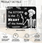 Halloween Skeleton Dish Drying Mat 18 X 24 Inch The Kitchen Is The Heart Of The Home For Kitchen Counter Reversible Dish Drying Pad Water Absorbing And Drying Mat For Kitchen Coffee Bar Decoration
