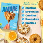 Dilettoso's Organic Gluten-Free Oat Flour Baking Mix | Vanilla | Pancakes, Waffles, Cupcakes, Brownies, and Cookies | 10oz AMORE Mix (2 Boxes)