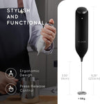 Rechargeable Milk Frother Handheld, Coffee Frother Handheld with USB-C Charging Stand, Electric Drink Mixer Handheld, Mini Electric Whisk Frother for Coffee, Matcha, etc