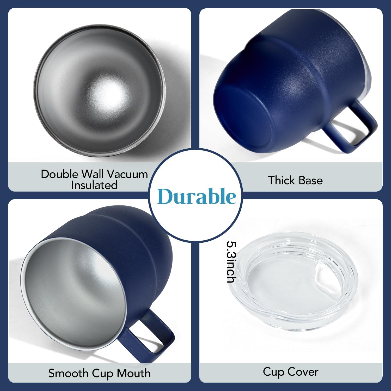 4oz Espresso Cup Set of 2, Insulated Espresso Mug With Lid and Straw, Espresso Shot Glasses with Handle, Double Walled Stainless Steel Small Expresso Shots Cup for Coffee