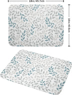 Dish Drying Mats for Kitchen Counter 16x18inch，Grey and Blue Leaves branches Dish Drying Mat for Kitchen Dishes Pad Dish Drainer Rack Mats Absorbent Fast Dry Kitchen Accessories