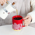 17 oz Large Coffee Mug with Handle Tea Cup Novelty Coffee Cup for Men Women Office Work.Microwave and Dishwasher Safe, Red