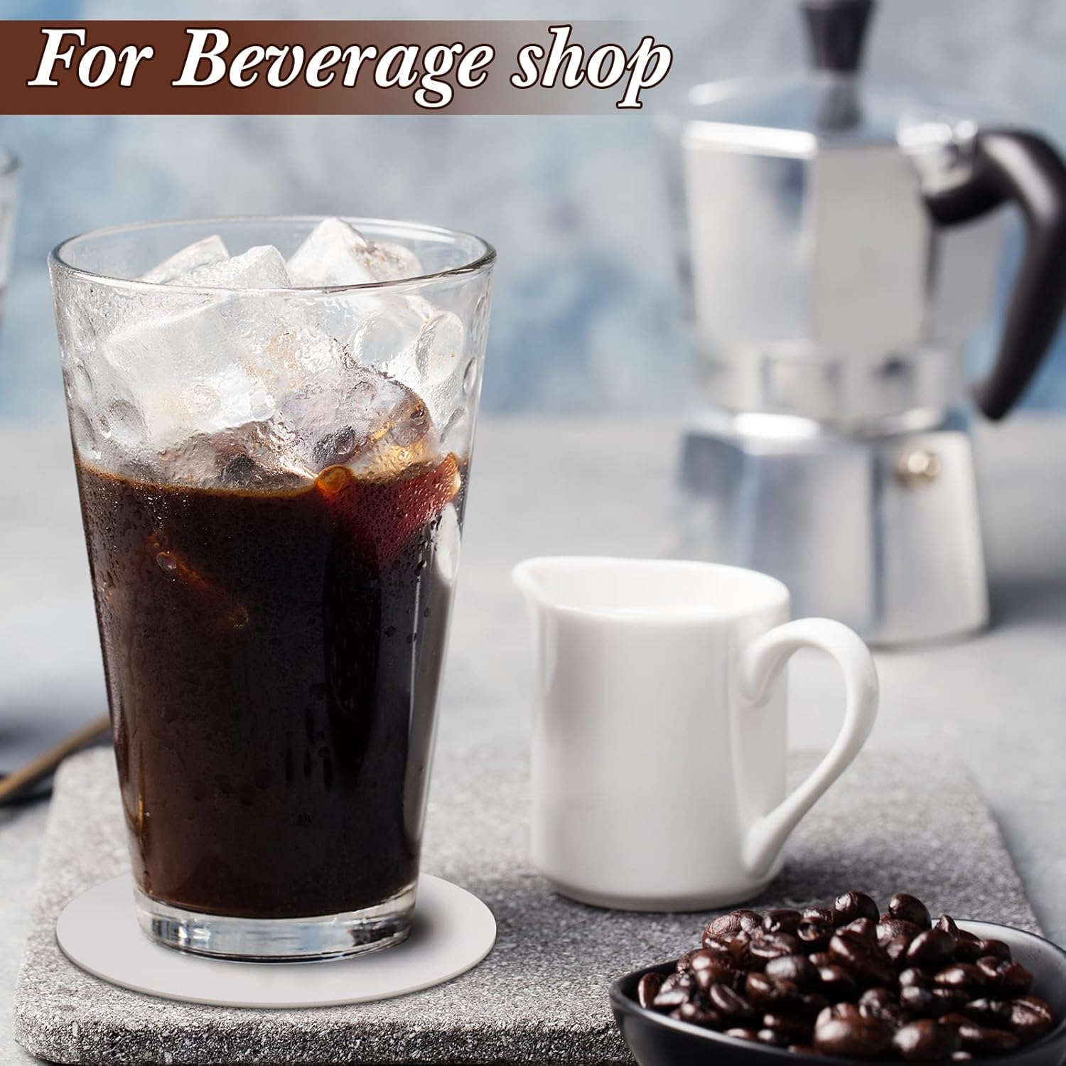 TaoBary 50 Pcs Disposable Paper Coasters Bulk 1MM, 4 Inch Round Cardboard Coasters Blank for Bar Drinks DIY Crafts Arts Wedding (White)