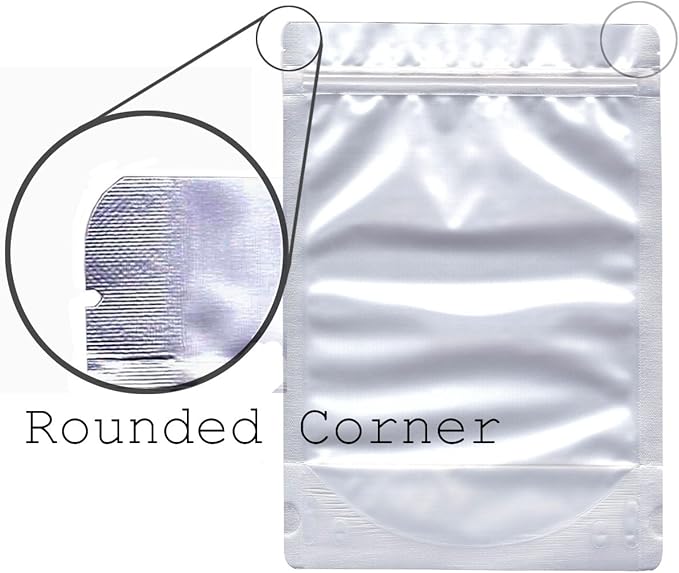 AwePackage 100 Pack of 7"x10" Airtight Zipper Stand Up Pouch Bag - Clear Front Aluminum Foil Back Heat Sealable Zip Lock