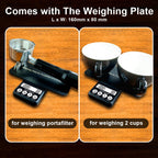 Waterproof Espresso Coffee Scale with Timer, 1000g by 0.1g, Barista Weighing Plate, RDT Tool Set, Cleaning Brushes & Batteries Included