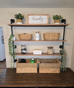 Floating Shelves,Wall Mounted Rustic Wood Shelf,Pipe Shelves,Industrial Pipe Shelving with Real Wood Planks 48 inch Industrial Wall Shelves Hanging Bookshelf Farmhouse Kitchen Bar Shelving