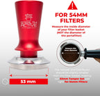 StealthActive&Co 53mm Espresso Tamper 3 in 1 Set Compatible with 54mm Filter - Spring Loaded Espresso Machine Tamper with Aluminum Handle, Espresso Distribution Tool, and Non-Slip Tamping Mat
