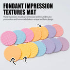 KALAIEN 3 Pack Cookie Embosser Set, Fondant Impression Mats Acrylic Embosser for Fondant Stamps, Texture Sheets for Polymer Clay, Chocolate, Cupcake Topper, Fondant Molds-Style 2