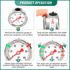 0-100psi Stainless Steel Glycerin Liquid Filled Pressure Gauge1/8 NPT 1.5" Dial, Lower Mount Designed for Pressure Testing of Water, Oil and Air (with Range Mark Pointer)