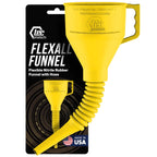 FlexAll Long Flexible Funnel for Automotive Use - Durable Nitrile Rubber - Ideal for Car Oil Change, Transmission Funnel Fluid, Diesel, Fuel, Gas - Made in USA - Yellow (16 x 5 Inches)