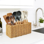 Extra Large Cooking Utensil Holder for Kitchen Counter Utensils Storage Organizer Caddy for Countertop Spatula Holder Big Utensil Crocks Jar Wicker Kitchen Tool Table Holders Decor Accessories