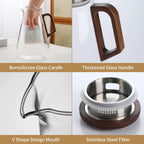 2L Glass Pitcher with Lid and Spout, Water Jug, 68OZ Carafe for Hot/Cold Water, Large Iced Tea Pitcher for Coffee, Juice and Homemade Beverage