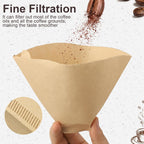 (Prudiut) 360 Count #4 Cone Coffee Filters 8-12 Cups, Disposable Natural Coffee Filters 4 Cone Paper Unbleached 4 Filters Paper Compatible with Ninja, Drip and Pour Over Coffee Maker