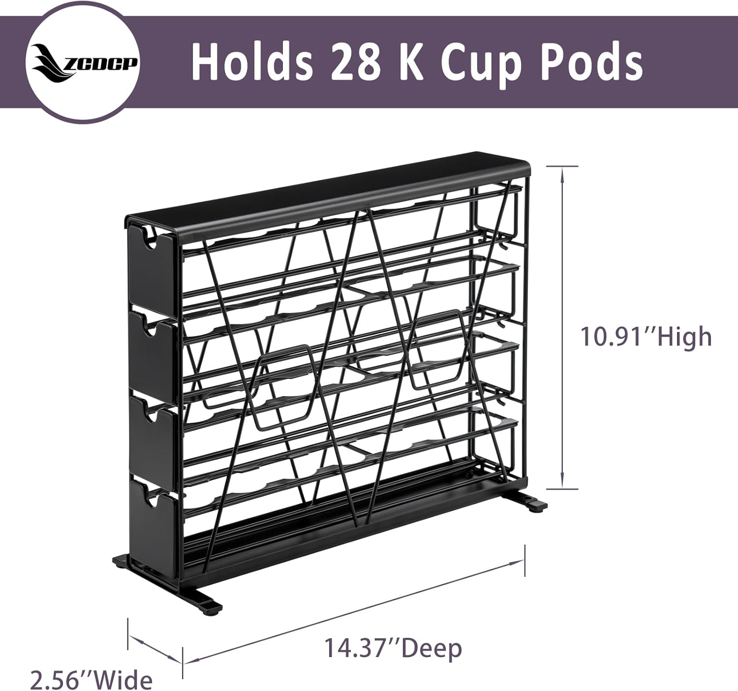 ZCDCP for K Cup Coffee Pod Holder, K Cup Holder Drawer Wall Mounted Coffee Pod Organiser (Holds 28 Coffee Pods)