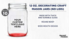 DISCOUNT PROMOS Custom Decorating Mason Jars 12 oz. Set of 10, Personalized Bulk Pack - Glass Jars for Overnight Oats, Candies, Fruits, Pickles, Spices, Beverages - Red