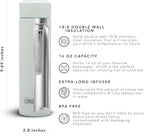 London Sip 16.9 oz Multi-Purpose Tea Infuser Mug – Fruit Infuser Water Bottle for Hot and Cold – Double Wall Stainless Steel Insulated, Pearl White