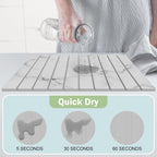 Stone Dish Drying Mat for Kitchen Counter,24"(L)×16"(W) Collapsible Fast-Drying Diatomaceous Earth Mats with Towel Sanding Tool,Versatile Stone Drying Mats for Cups Dishes Bottles